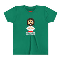 "Love God Love Others" Jesus Heart Shirt - Youth T-Shirt - Sizes Youth S-XL