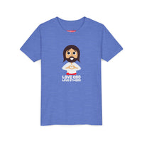 "Love God Love Others" Jesus Heart Shirt - Youth T-Shirt - Sizes Youth S-XL