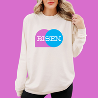 "Risen" Easter Resurrection - Unisex Adult Long Sleeve Tee Shirt - Sizes S-3XL