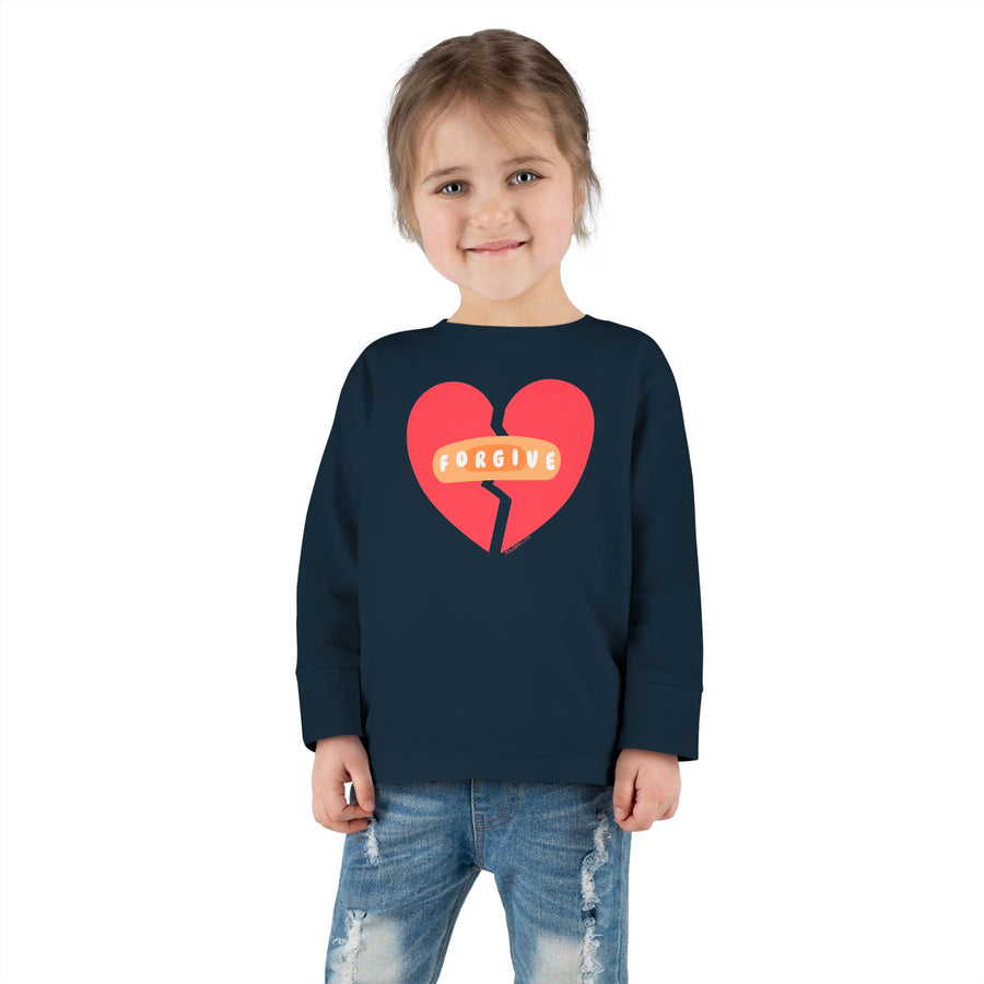 "Forgive" Heals Broken Hearts - Long Sleeve - Toddler T-Shirt -  Sizes 2T-5T