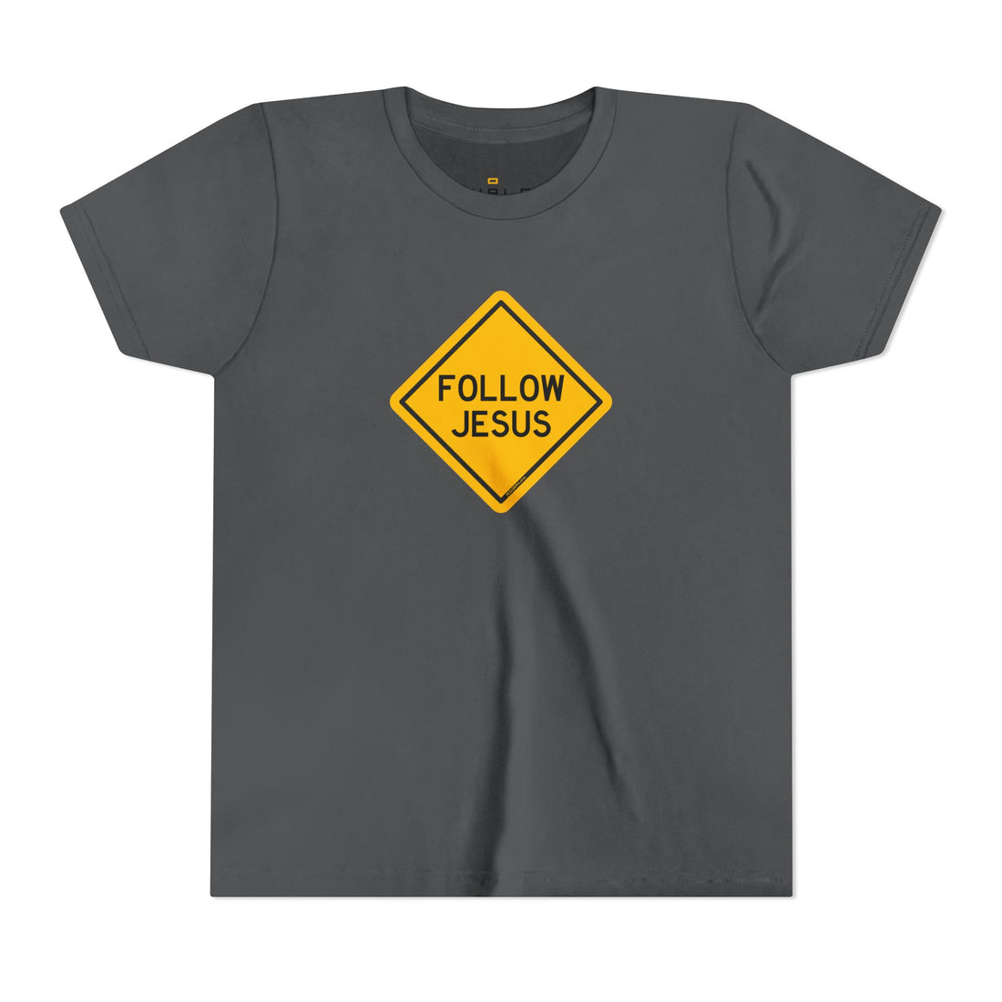 "Follow Jesus" Street Sign T Shirt - Youth Short Sleeve - Unisex Sizes YS-YXL