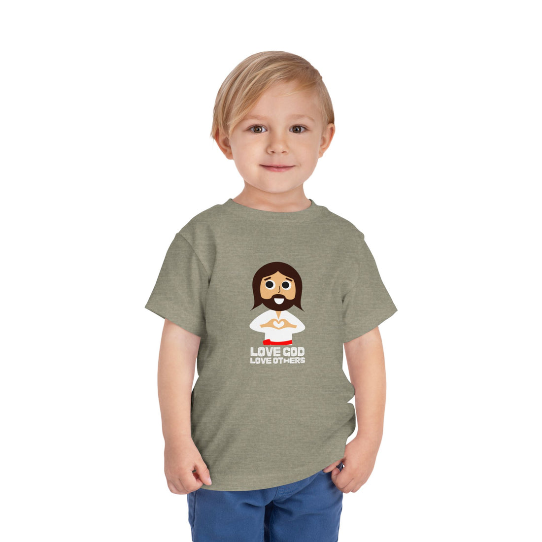 "Love God Love Others" Jesus Heart Shirt - Toddler T-Shirt -  Sizes 2T-5T