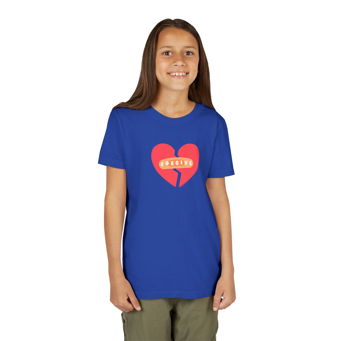 "Forgive" Heals Broken Hearts T Shirt - Youth Short Sleeve - Unisex Sizes YS-YXL