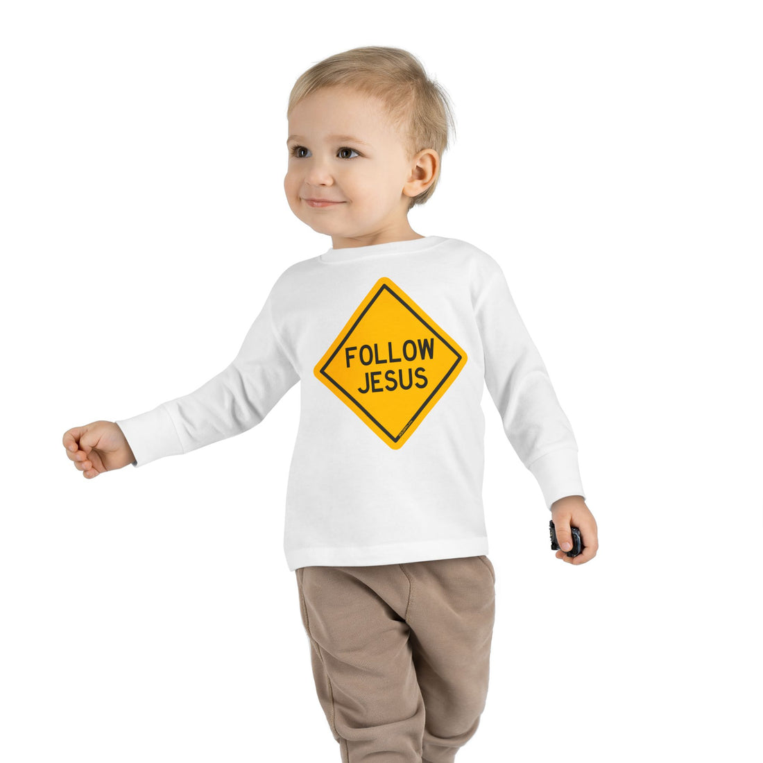 "Follow Jesus" Street Sign - Long Sleeve - Toddler T-Shirt - Sizes 2T -5T