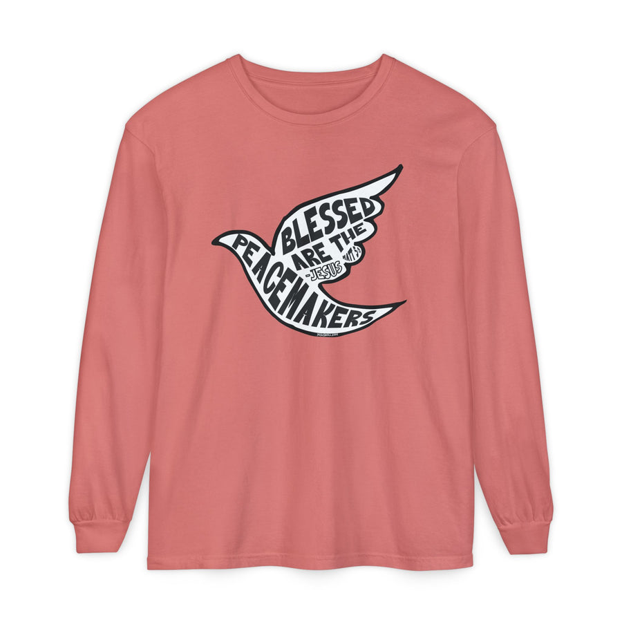 'Blessed are the Peacemakers' Jesus Quote Shirt - Unisex Adult Long Sleeve Tee Shirt - Sizes S-3XL