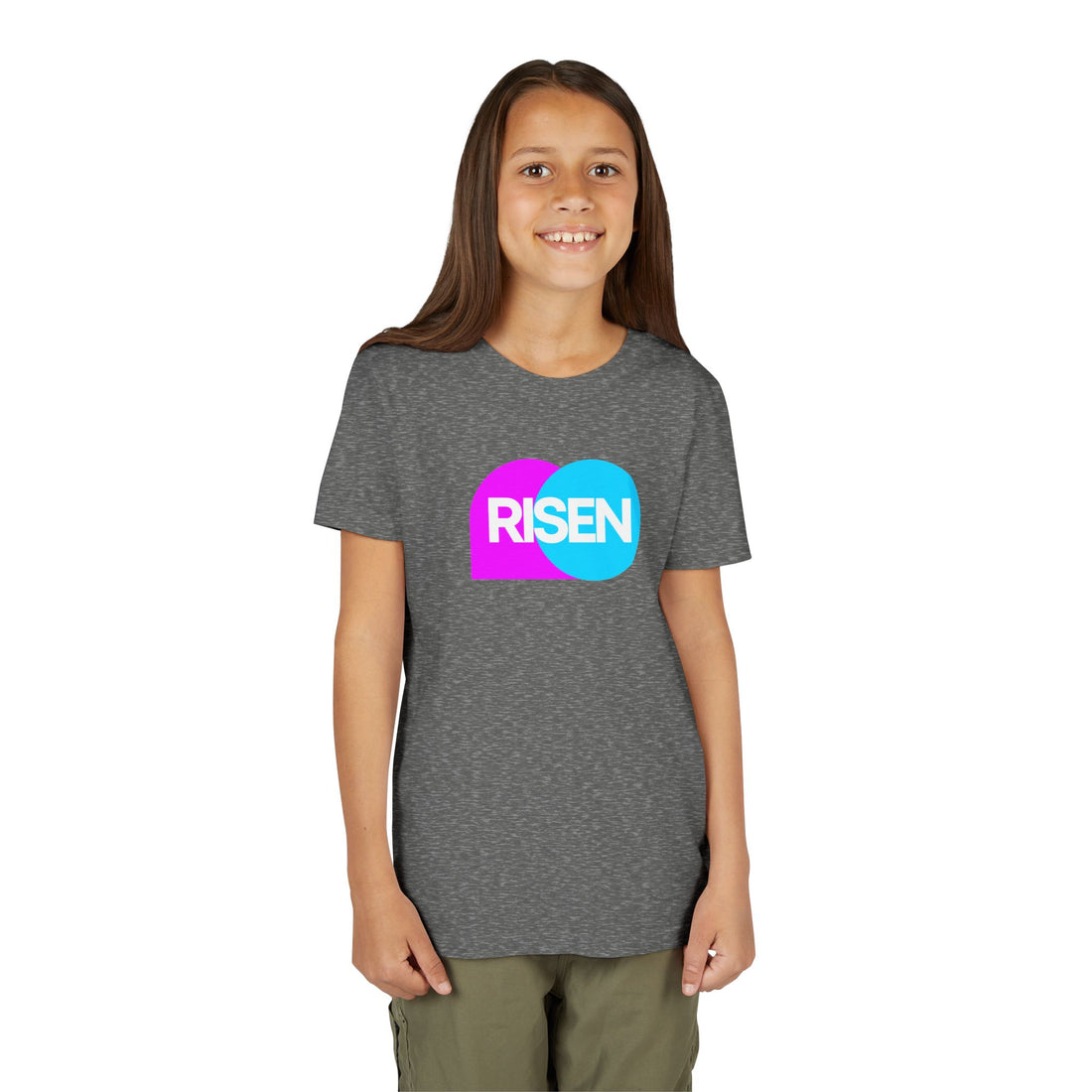 "Risen" Easter Resurrection T Shirt - Youth Short Sleeve - Unisex Sizes YS-YXL