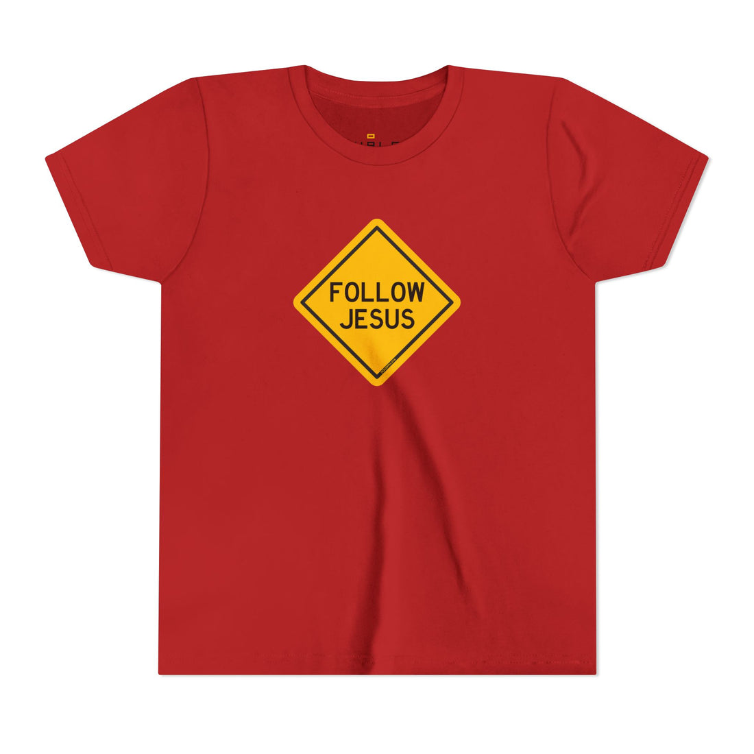 "Follow Jesus" Street Sign T Shirt - Youth Short Sleeve - Unisex Sizes YS-YXL