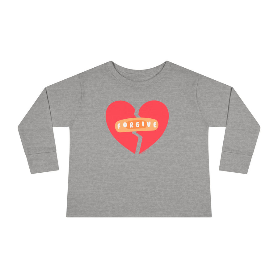 "Forgive" Heals Broken Hearts - Long Sleeve - Toddler T-Shirt -  Sizes 2T-5T