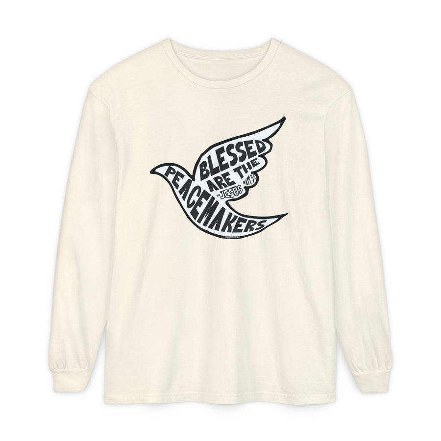 'Blessed are the Peacemakers' Jesus Quote Shirt - Unisex Adult Long Sleeve Tee Shirt - Sizes S-3XL