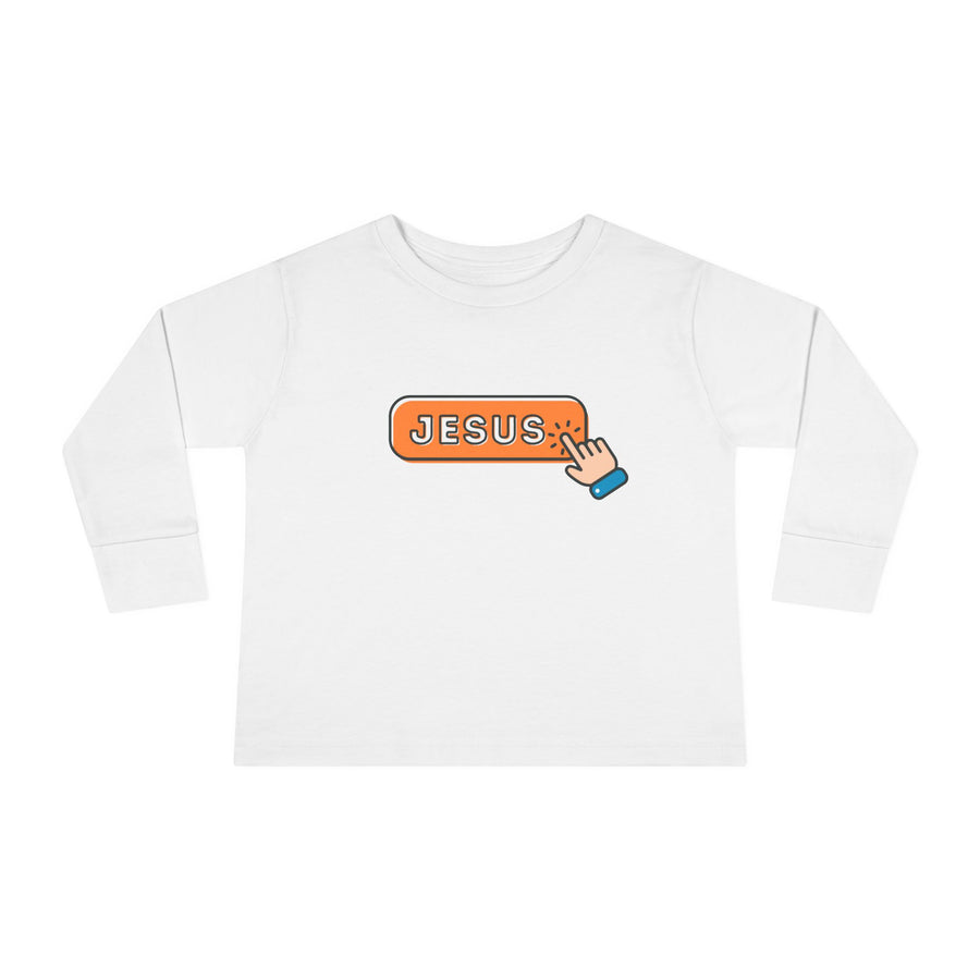 'Choose Jesus' Button Click - Toddler Long Sleeve Tee Shirt - Sizes 2T-6T